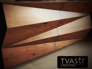 Origami T.V.Unit, TVAṣṭṛ Creator TVAṣṭṛ Creator ห้องนั่งเล่น ไม้ Wood effect