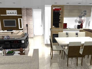 Projeto completo de ambiente, CG Reforme e Decore CG Reforme e Decore Столовая комната в стиле модерн