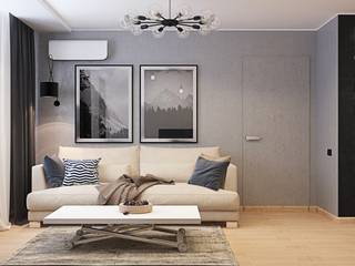 Дизайн-проект квартиры в Энгельсе (77.5 м.кв.), ДизайнМастер ДизайнМастер Industrial style living room