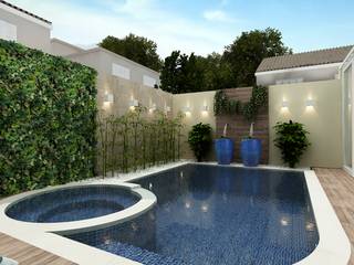 Piscina com Vasos Fonte homify Piscinas de jardim