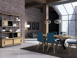 Flex, Corti Corti Industrial style dining room Solid Wood Multicolored