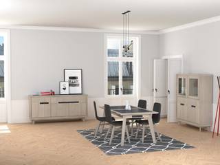 Trendy, Corti Corti Scandinavian style dining room Solid Wood Multicolored