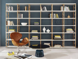 MAXX—Open Shelving Units homify Scandinavian style living room bookshelf,bookcase