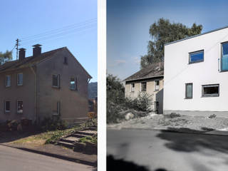 Umbau eines Satteldaches in ein Haus im Bauhausstil, FH-Architektur FH-Architektur Moderne Häuser