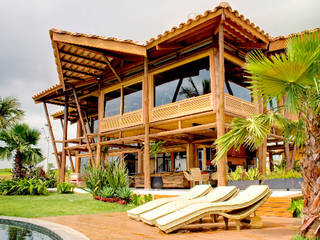 Residência Terras da Barra I, VERRONI arquitetos associados VERRONI arquitetos associados บ้านไม้ ไม้ Wood effect