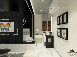 Master Bedroom Semarang - Bukit Wahid Regency, Multiline Design Multiline Design Dormitorios de estilo minimalista Blanco