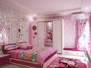 Kids Bedroom - Semarang, Multiline Design Multiline Design Quartos de criança minimalistas Rosa