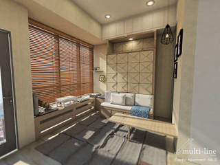 Studio Room - Capitol Apartment, Multiline Design Multiline Design Dormitorios de estilo escandinavo Acabado en madera