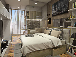 Studio Room - Puri Park View, Multiline Design Multiline Design Kamar Tidur Minimalis