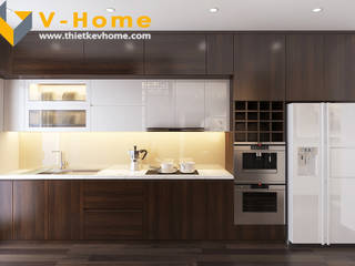 Thiết kế Chung cư Vinhomes – Chị Hiền, Công ty CP Kiến trúc V-Home Công ty CP Kiến trúc V-Home Cozinhas modernas
