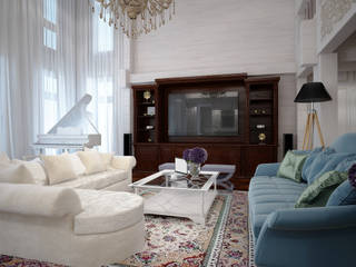 Коттедж в Комарово, Spacelab Design Spacelab Design Modern living room