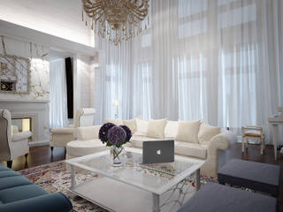 Коттедж в Комарово, Spacelab Design Spacelab Design Modern Living Room