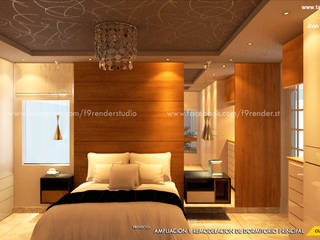 Remodelación de Dormitorio Principal en Ilo - Moquegua _ Contacto 925389750, F9.studio Arquitectos F9.studio Arquitectos Moderne Schlafzimmer Holzspanplatte Holznachbildung