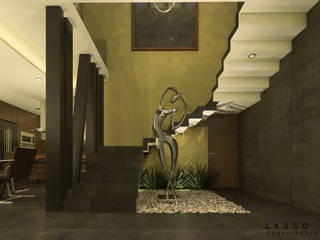 casa M I E R , lassoarq lassoarq Modern Corridor, Hallway and Staircase Stone