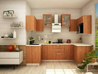 U-Shaped Modular Kitchen Design In Ghaziabad & Greater Noida, Wallsfloor.com Wallsfloor.com Cozinhas modernas Madeira Acabamento em madeira