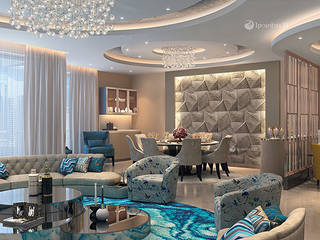 Apartment at The Belaire, DLF 5, Gurgaon (4200 sft), 1pointsix18 1pointsix18 Modern living room