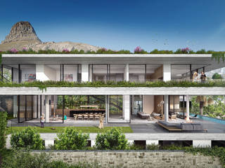 Fresnaye's House Project, Kunst Architecture & Interiors Kunst Architecture & Interiors Modern Living Room Concrete White