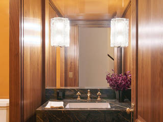 West Village Townhouse andretchelistcheffarchitects Classic style bathroom art deco,contemporary,manhattan,new york,townhouse,wood,marble,sophisticated