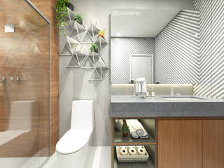 Projeto do banheiro moderno , Bruna Rodrigues Designer de Interiores Bruna Rodrigues Designer de Interiores Modern Banyo Granit