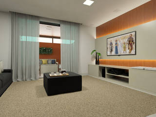 Projeto sala minimalista, Bruna Rodrigues Designer de Interiores Bruna Rodrigues Designer de Interiores Living room MDF