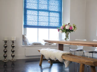 Raffvorhangtechniken, erfal GmbH & Co. KG erfal GmbH & Co. KG Rustic style dining room Blue