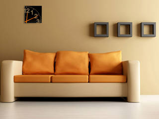 Living Room Wall Styling, Just For Clocks Just For Clocks Salas de estilo moderno Madera Acabado en madera