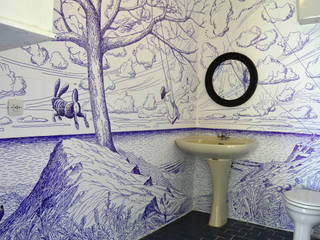 ​"Los voladores de cometas" / "The kite flyers"., Jorge Fin. Murals Jorge Fin. Murals Classic style bathrooms