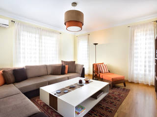Fifth Settlement - Residence 1, Mazura Mazura Modern living room Cotton Red