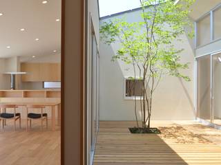 大きな中庭の家, TEKTON | テクトン建築設計事務所 TEKTON | テクトン建築設計事務所 Eclectic windows & doors Wood Wood effect