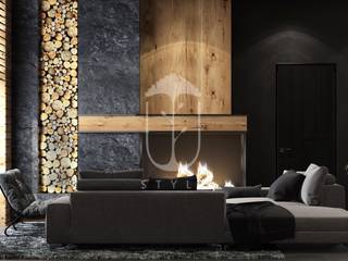Интерьер с элементами шале, YOUSUPOVA YOUSUPOVA Living room Wood Wood effect