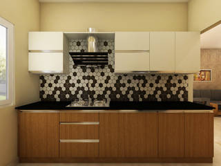 SHOBA DREAM ACRES - BANGALORE, Vsquare Interiordesigns Pvt Ltd Vsquare Interiordesigns Pvt Ltd Minimalist kitchen MDF