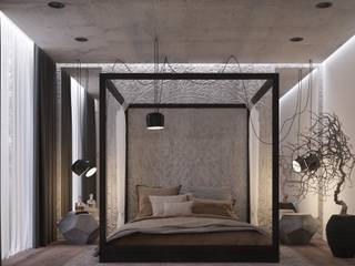 Марокко + минимализм, YOUSUPOVA YOUSUPOVA Ausgefallene Schlafzimmer Beton Mehrfarbig