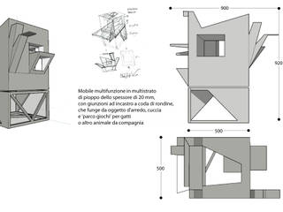 Cat House_Tree, Francesca Di Giannantonio_Architetto Francesca Di Giannantonio_Architetto minimalist style media rooms Wood Wood effect