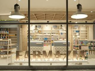 Farmacia San Pelaio, Sube Interiorismo Sube Interiorismo Commercial spaces Azul