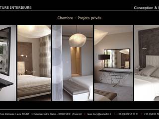 Chambres-Bedroom, Architecture interieure Laure Toury Architecture interieure Laure Toury Camera da letto moderna