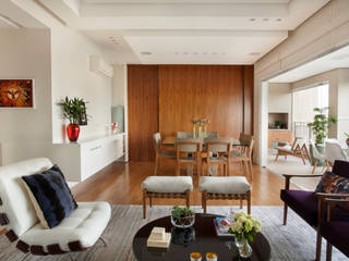 APTO VIRAROURO- SÀO PAULO, andrea carla dinelli arquitetura andrea carla dinelli arquitetura Modern living room لکڑی Wood effect