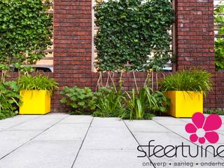 50 Tinten Geel, Sfeertuinen Sfeertuinen Industrial style garden Concrete Yellow