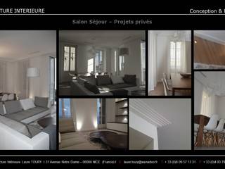 Salon- Living room, Architecture interieure Laure Toury Architecture interieure Laure Toury Moderne Wohnzimmer