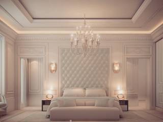 Bedroom Design in Dramatic Contrast, IONS DESIGN IONS DESIGN Bedroom سنگ مرمر