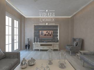 Dobruca Villaları Salon, SEVDE KASA İÇ MİMARLIK SEVDE KASA İÇ MİMARLIK Commercial spaces