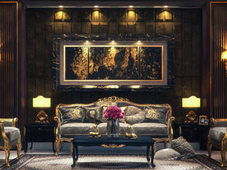 Luxurious Interior New Cairo, Vanilla Studio Vanilla Studio Ruang Keluarga Klasik