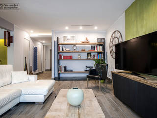 Casa Via Publicola, Studio Q Arch. Bartolomeo Quintiliani, Giacomo Foti Photographer Giacomo Foti Photographer Modern living room