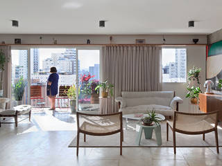 Apartamento Harmonia, ODVO Arquitetura e Urbanismo ODVO Arquitetura e Urbanismo 모던스타일 거실 콘크리트