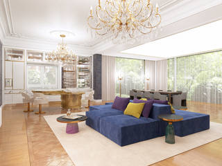 Коттедж в Барвихе, ARCHDUET&DA ARCHDUET&DA Classic style living room