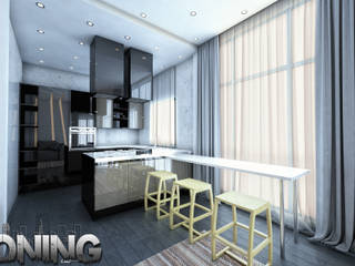 5th Settlement Apartment Cairo, Zoning Architects Zoning Architects Dapur built in Kayu Wood effect