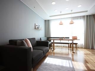 핑크 포인트 새아파트 신혼집 홈스타일링, homelatte homelatte Scandinavian style living room