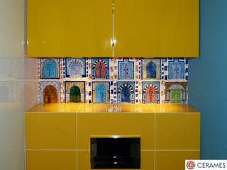 Turkus i żółć w łazience na pierwszym planie, Cerames Cerames Classic style bathroom Amber/Gold