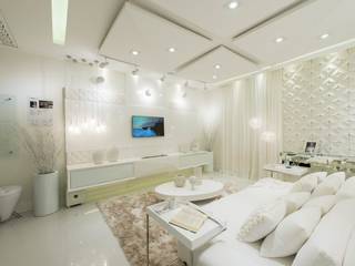 Sala Intima dos 50 tons de branco, studio d'design by' laura gransotto studio d'design by' laura gransotto Modern living room