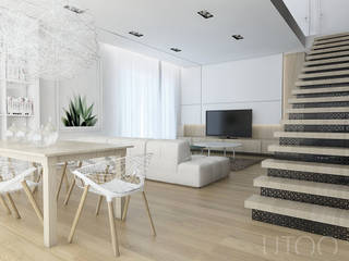 AŻUROWA SUBTELNOŚĆ, UTOO-Pracownia Architektury Wnętrz i Krajobrazu UTOO-Pracownia Architektury Wnętrz i Krajobrazu Modern living room