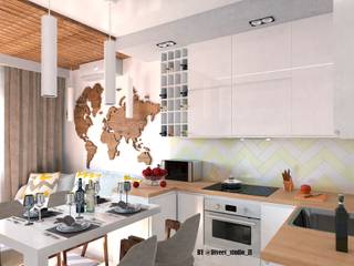 кухня гостиная, Diveev_studio#ZI Diveev_studio#ZI Minimalist kitchen